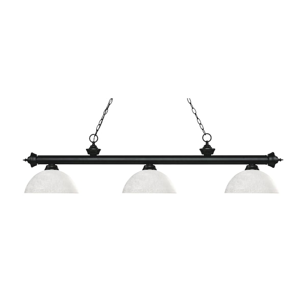 Z-Lite Riviera 3 Light Billiard Light, Matte Black & White Linen 200-3MB-DWL14 - main